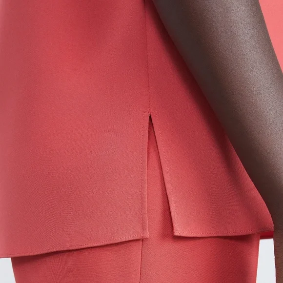 Lafayette 148 Silk Crepe De Chine Sleeveless Blouse in Vibrant Coral - Medium M - Picture 4 of 4